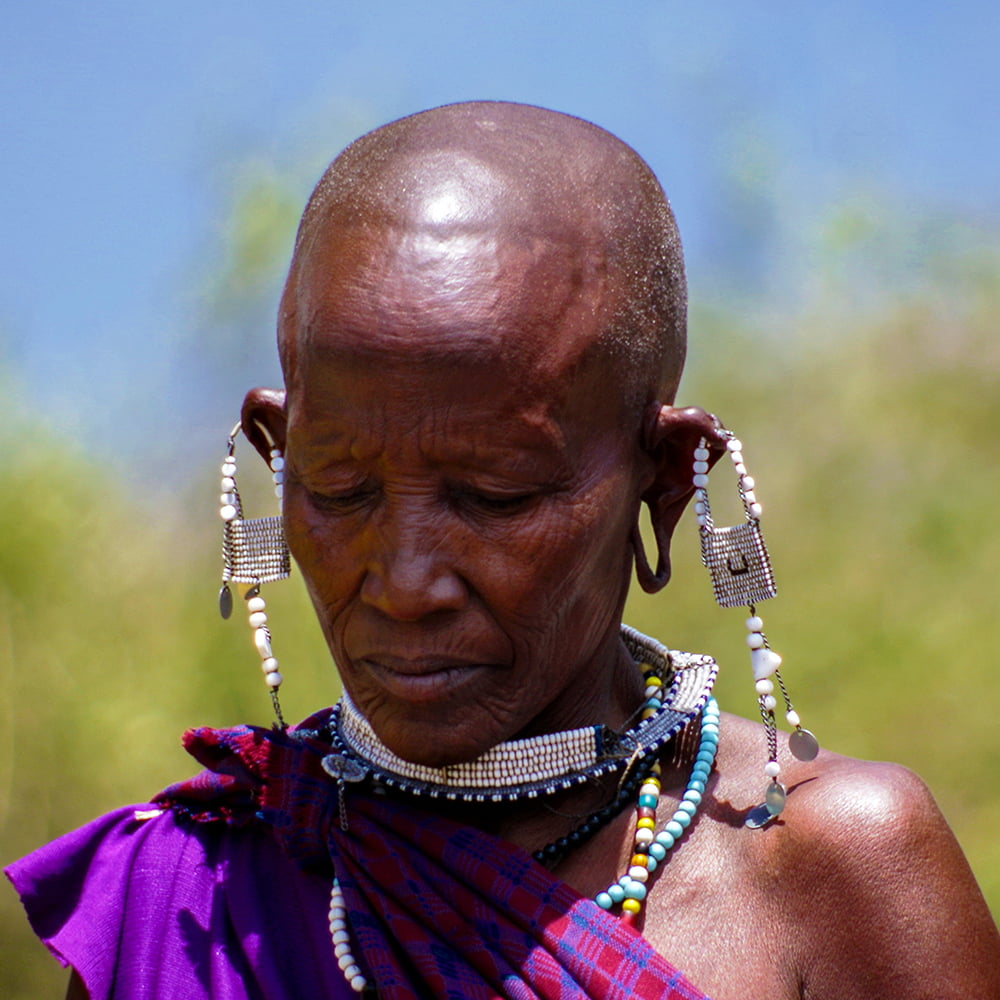 Maasai woman with stretched earlobes